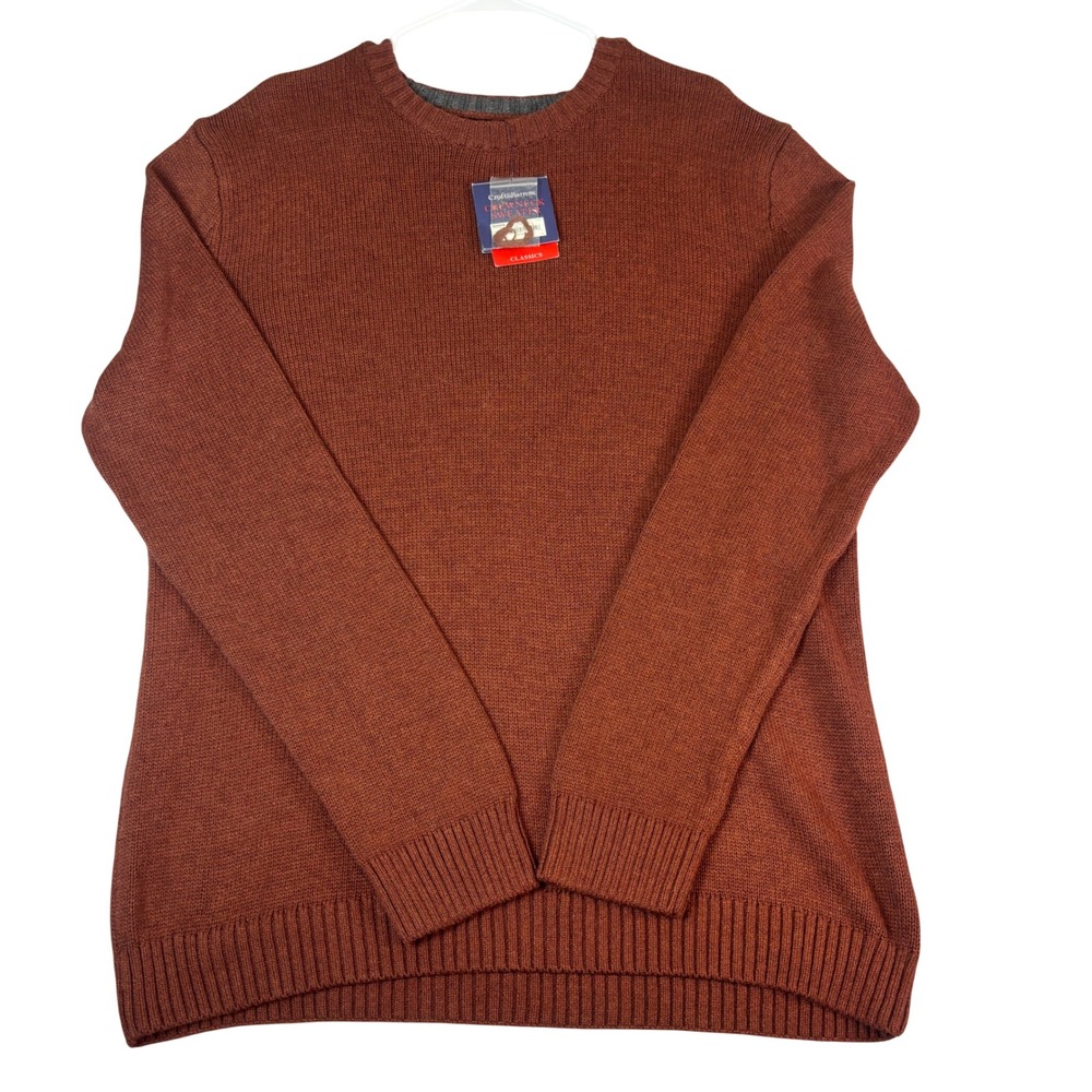 Croft & Barrow Mens‎ XXL Brick Heather Crewneck Sweater CBT34100 Rust Orange NWT